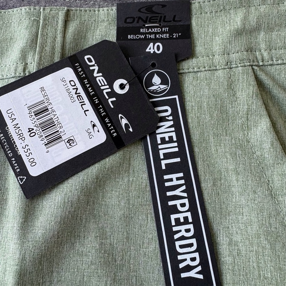 O’Neill Relaxed fit Sage green Size 40 Stretch Men’s shorts Beach Vacation Surf - Picture 5 of 9